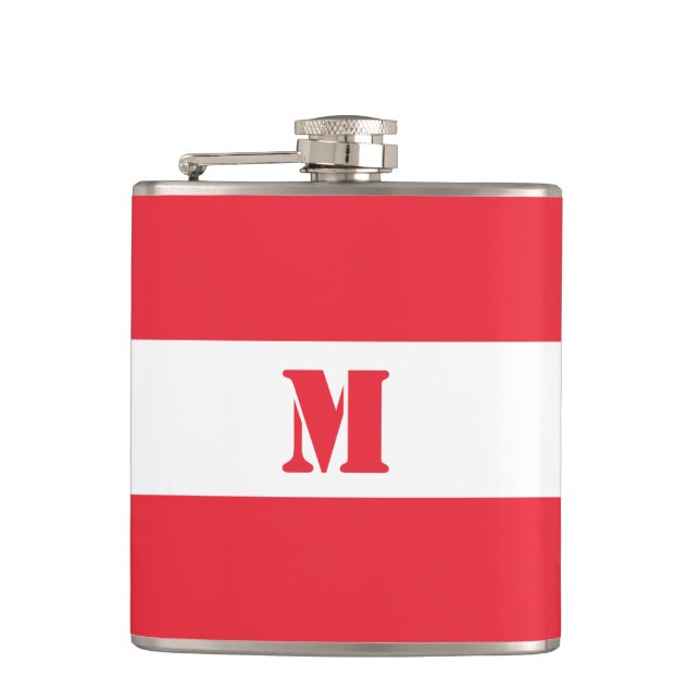 Flag of Austria / Austrian flag Hip Flask (Front)