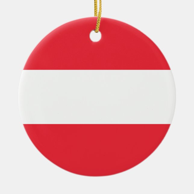 Flag of Austria Ceramic Tree Decoration (Front)