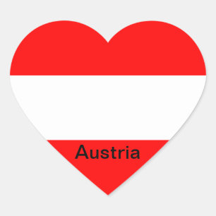 Flag of Austria Heart Sticker