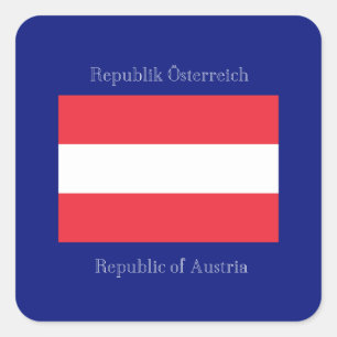 Flag of Austria Square Sticker