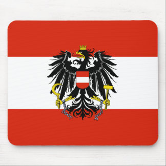 Flag of Austria with Coat of Arms Mouse Mat