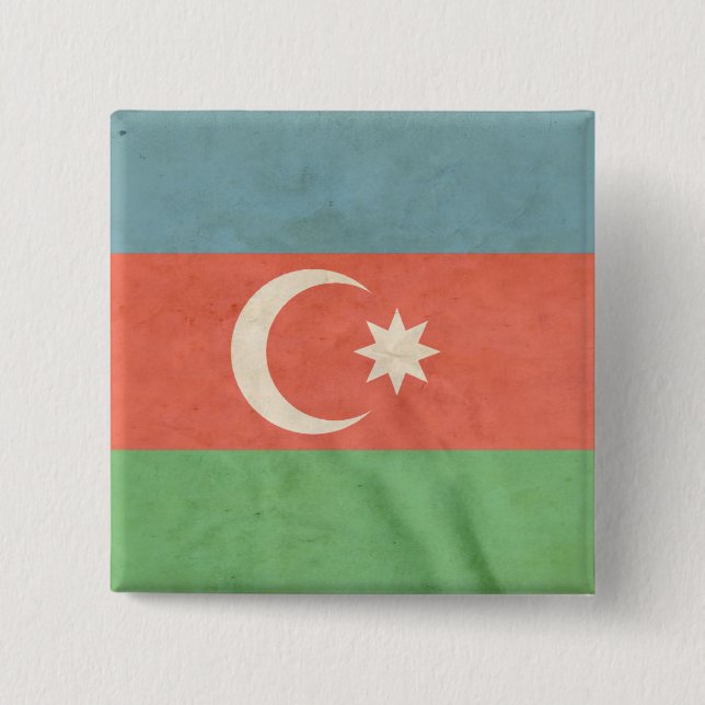 Flag of Azerbaijan 15 Cm Square Badge (Front)