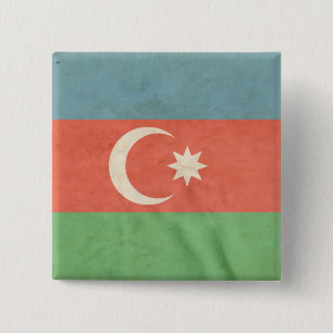 Flag of Azerbaijan 15 Cm Square Badge