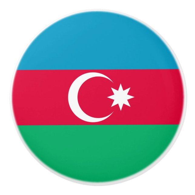 Flag of Azerbaijan Ceramic Knob (Front)