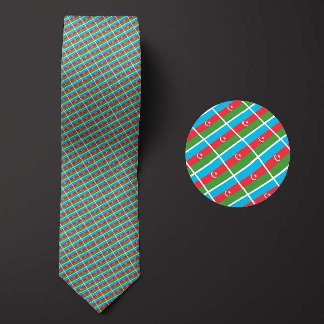 Flag of Azerbaijan Pattern Tie (Creator Uploaded)