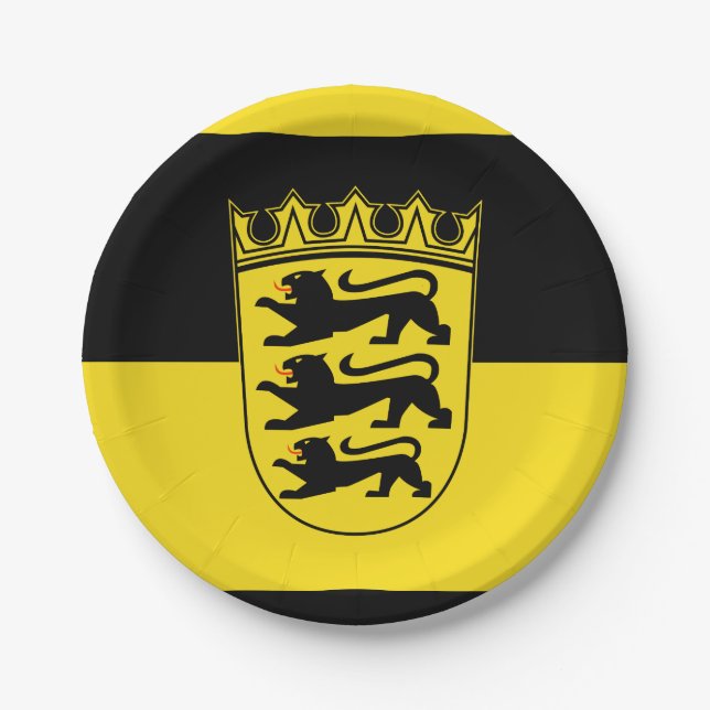 Flag of Baden-Württemberg Paper Plate (Front)