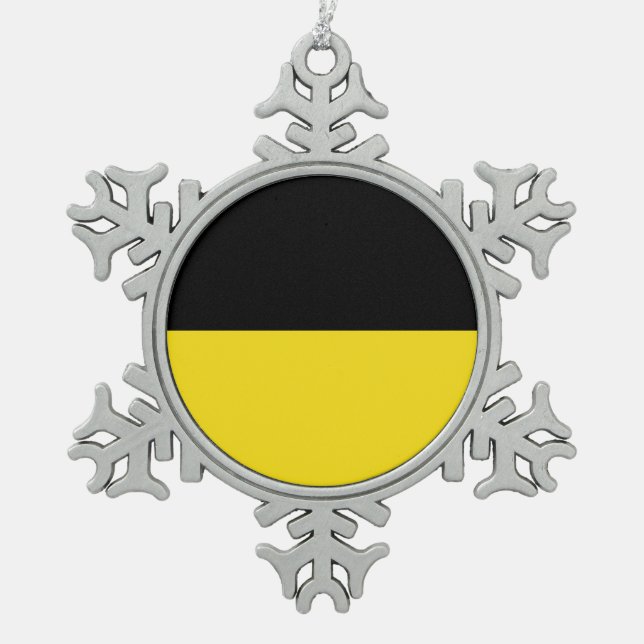 Flag of Baden-Württemberg Snowflake Pewter Christm Snowflake Pewter Christmas Ornament (Front)