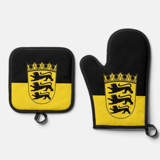 Flag of Baden-Württemberg Tote Bag Oven Mitt & Pot Holder Set (Front)