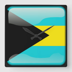 Flag of Bahamas Square Wall Clock