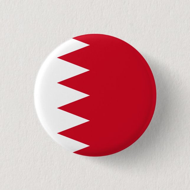 Flag of Bahrain 3 Cm Round Badge (Front)
