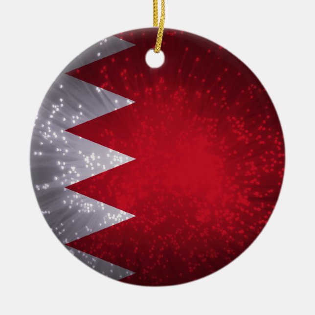 Flag of Bahrain Ceramic Tree Decoration (Front)