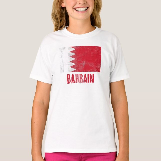 Flag of Bahrain "Grunge" look. T-Shirt (Front)