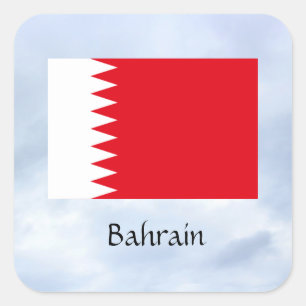 Flag of Bahrain, labelled, Square Sticker