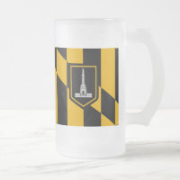 Flag of Baltimore, Maryland Frosted Glass Beer Mug