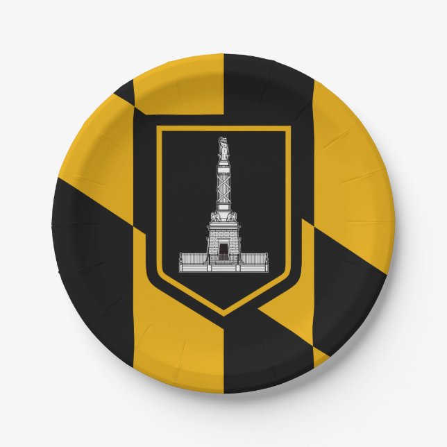 Flag of Baltimore, Maryland Paper Plate (Front)