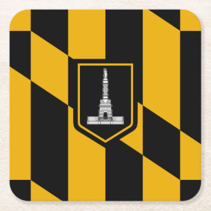 Flag of Baltimore, Maryland Square Paper Coaster