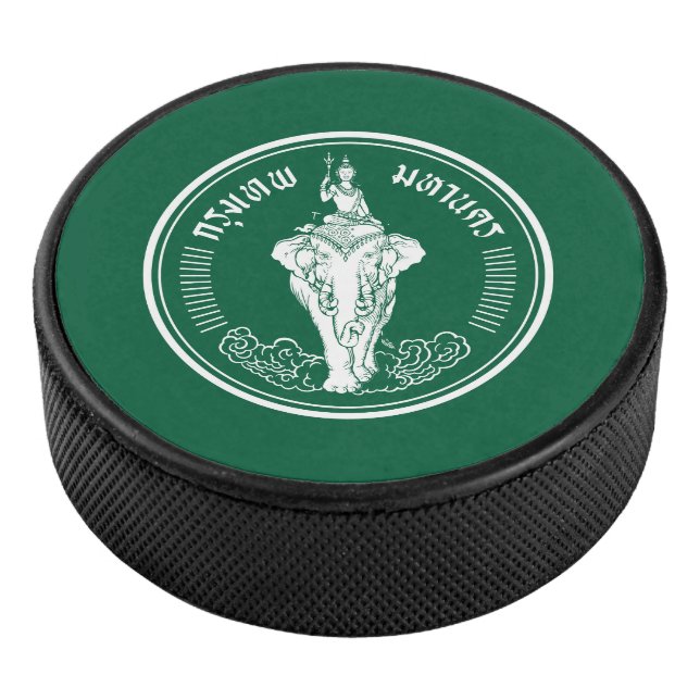 Flag of Bangkok, Thailand Hockey Puck (3/4)