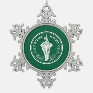 Flag of Bangkok, Thailand Snowflake Pewter Christm Snowflake Pewter Christmas Ornament