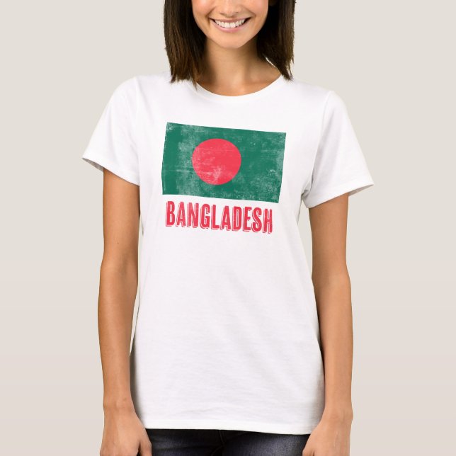 Flag of Bangladesh "Grunge" look. T-Shirt (Front)