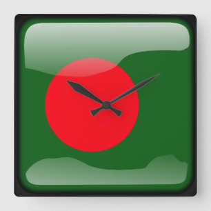 Flag of Bangladesh Square Wall Clock
