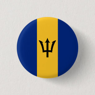 Flag of Barbados 3 Cm Round Badge
