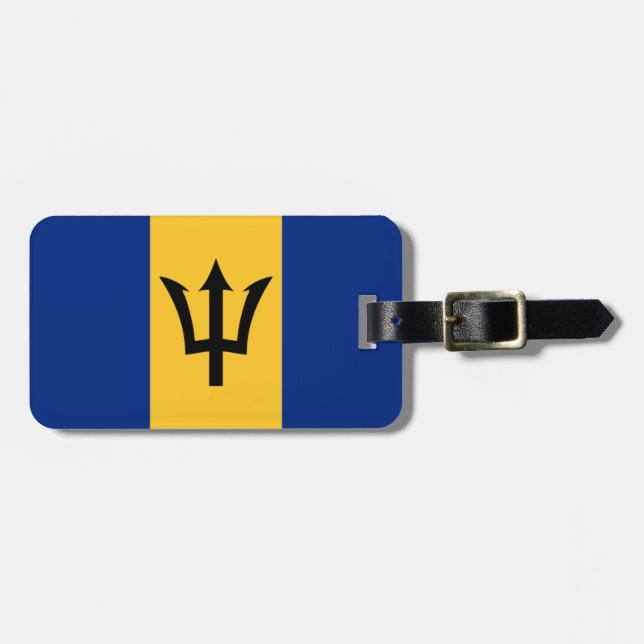 Flag of Barbados Easy ID Personal Luggage Tag (Front Horizontal)