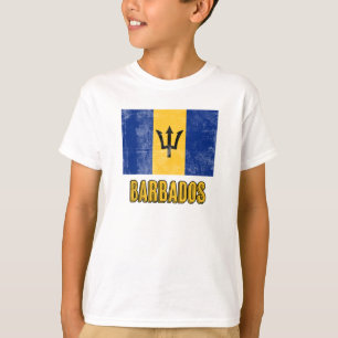 Flag of Barbados "Grunge" look. T-Shirt