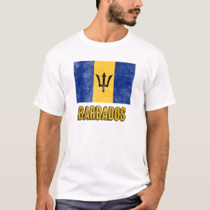 Flag of Barbados "Grunge" look. T-Shirt