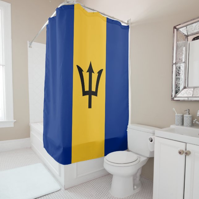 Flag of Barbados Shower Curtain (In Situ)