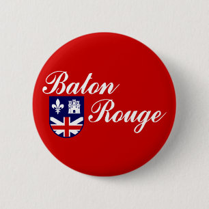 Flag of Baton Rouge, Louisiana 6 Cm Round Badge
