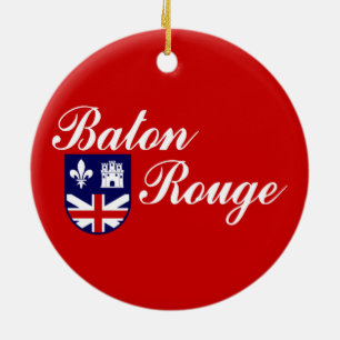 Flag of Baton Rouge (Louisiana) Ceramic Tree Decoration