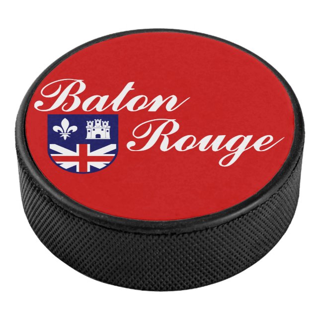 Flag of Baton Rouge, Louisiana Hockey Puck (3/4)