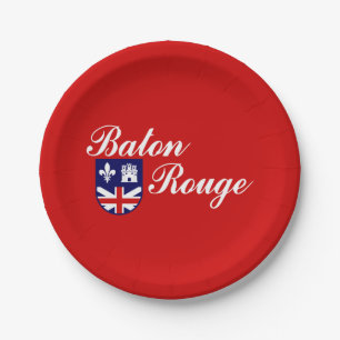 Flag of Baton Rouge, Louisiana Paper Plates