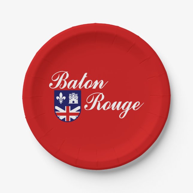 Flag of Baton Rouge, Louisiana Paper Plates (Front)