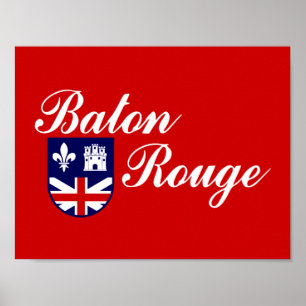 Flag of Baton Rouge, Louisiana Poster