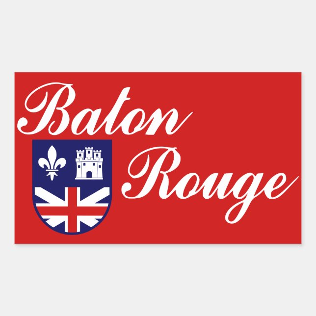 Flag of Baton Rouge, Louisiana Rectangular Sticker (Front)