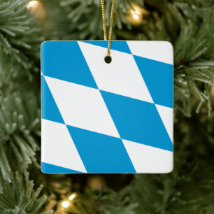Flag of Bavaria, GERMANY Ceramic Ornament