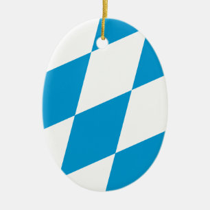 Flag of Bavaria, GERMANY Ceramic Tree Decoration