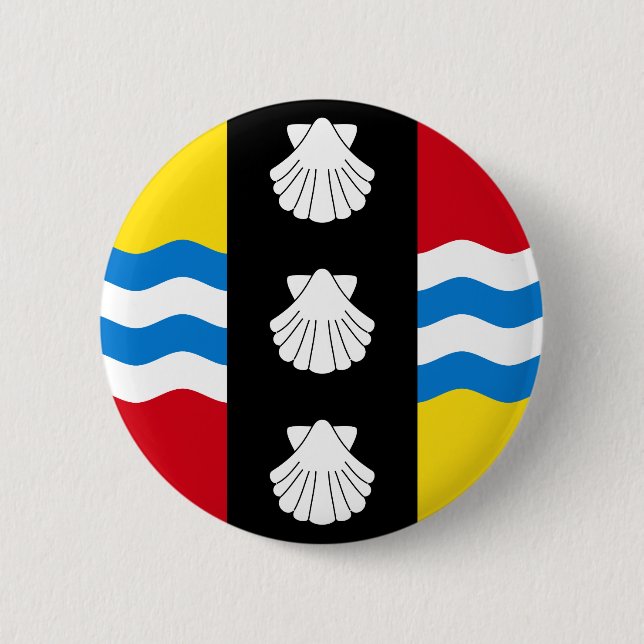 Flag of Bedfordshire 6 Cm Round Badge (Front)