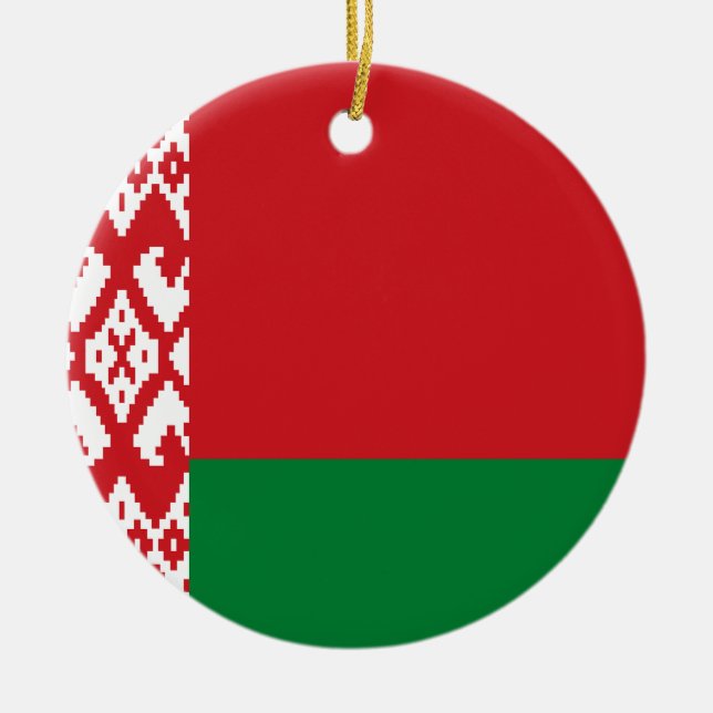 Flag of Belarus Ceramic Tree Decoration (Front)