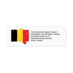 Flag of BELGIUM Belgian Map Outline Address
