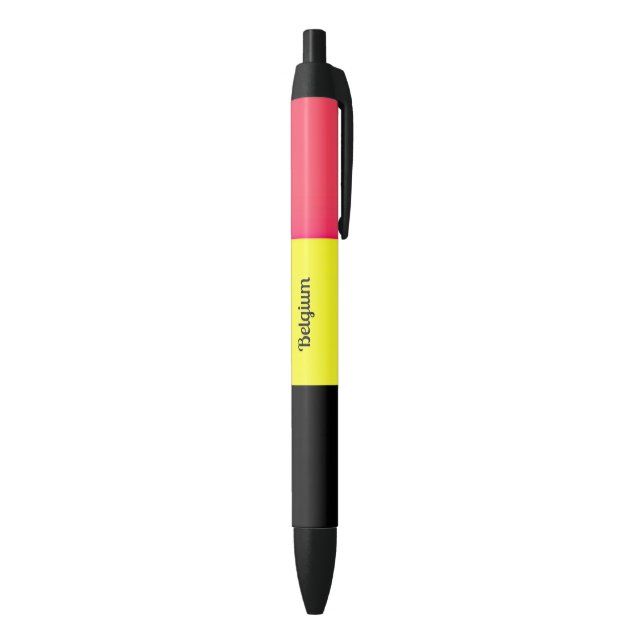 Flag of Belgium Black Ink Pen (Bottom (Vertical))