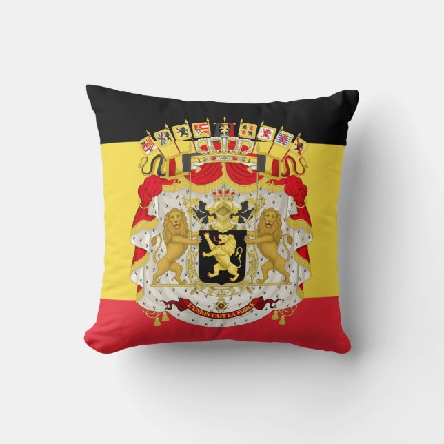 Flag of Belgium Black Yellow Red Cushion (Front)