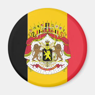 Flag of Belgium Coat of Arms Fridge Magnet