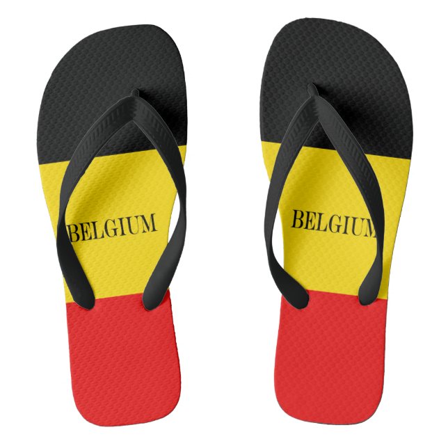 Flag of Belgium Flip Flops (Footbed)