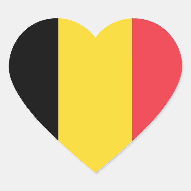 Flag of Belgium Heart Sticker (Front)