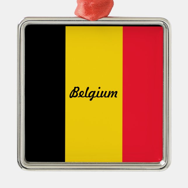 Flag of Belgium Metal Tree Decoration (Front)
