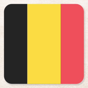 Flag of Belgium Square Paper Coaster
