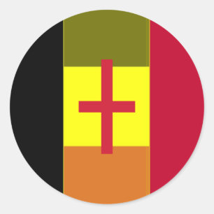 Flag Of Belgium Striped Red Cross Sticker