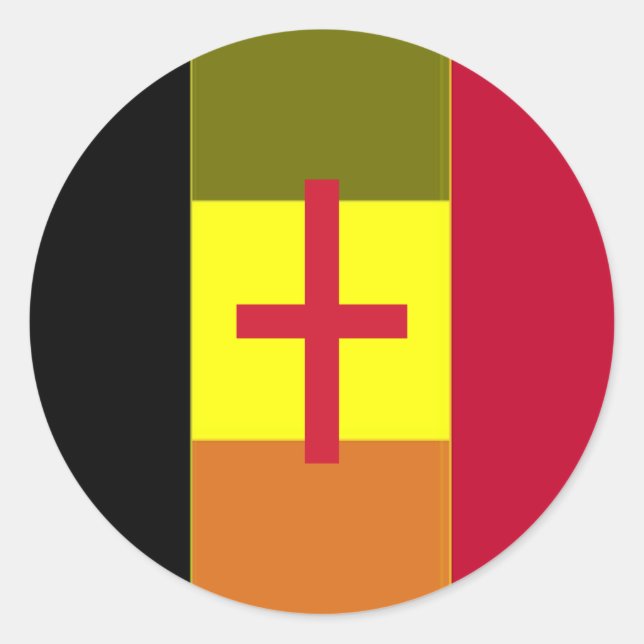 Flag Of Belgium Striped Red Cross Sticker (Front)
